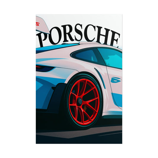 Porsche Inspired Car Art Poster, Vintage Wall Decor, Automotive Decor, Gift for Car Lovers, Car Enthusiast Wall Art